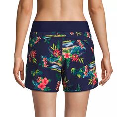 Женские шорты для плавания Lands End 5 дюймов, быстросохнущие шорты с эластичной резинкой на талии и трусиками Lands&apos; End