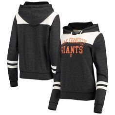 Женский пуловер с капюшоном New Era, черный/белый, с цветными блоками, черно-белый, с капюшоном San Francisco Giants New Era
