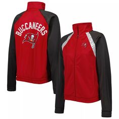 Женская спортивная куртка G-III 4Her Carl Banks Red/Pewter Tampa Bay Buccaneers Confetti с молнией во всю длину реглан G-III