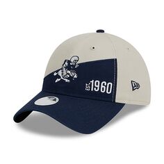 Женская регулируемая шляпа New Era кремового/темно-синего цвета Dallas Cowboys 2023 Sideline Historic 9TWENTY New Era