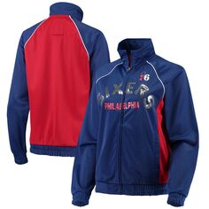 Женская спортивная куртка G-III 4Her от Carl Banks Royal/Red Philadelphia 76ers Backfield Raglan с молнией во всю длину G-III