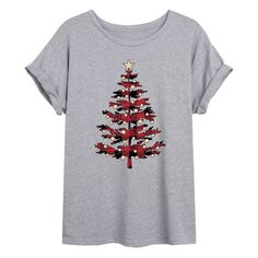 Детская клетчатая футболка большого размера с рисунком «Рождественская елка» Licensed Character