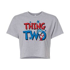 Укороченная футболка с рисунком Dr. Seuss Thing Two для юниоров Licensed Character, серый