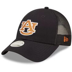Женская темно-синяя кепка New Era Auburn Tigers 9FORTY с логотипом Spark Trucker Snapback New Era