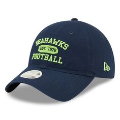 Женская темно-синяя регулируемая шляпа New Era College Seattle Seahawks 9TWENTY New Era