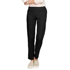 Женские брюки прямого кроя без шнурков Croft &amp; Barrow Effortless для миниатюрных женщин Croft &amp; Barrow, черный