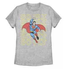 Футболка с надписью DC Comics Superman &quot;So Fly&quot; для юниоров и графическим рисунком Licensed Character