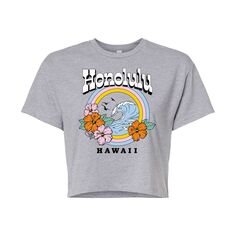 Укороченная футболка с рисунком Hawaii для юниоров Licensed Character, серый