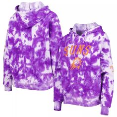 Женский пуловер с капюшоном New Era Purple Phoenix Suns из матового хлопка с принтом тай-дай New Era
