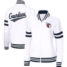 Женская белая спортивная куртка с молнией во всю длину перед игрой G-III 4Her от Carl Banks Cleveland Guardians G-III