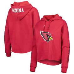 Женский пуловер с капюшоном и рукавами из фольги New Era Cardinal Arizona Cardinals New Era