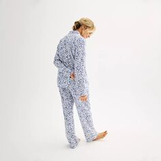 Женский комплект: фланелевая пижамная рубашка с длинными рукавами и пижамные штаны Croft &amp; Barrow Croft &amp; Barrow
