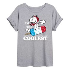 Футболка для детей Peanuts Snoopy Im The Coolest с струящимся рисунком Licensed Character, серый
