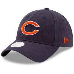 Женская темно-синяя регулируемая шляпа New Era Chicago Bears Core Classic Primary 9TWENTY New Era