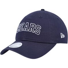 Женская темно-синяя регулируемая шляпа New Era Chicago Bears Collegiate 9TWENTY New Era