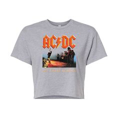 Укороченная футболка с рисунком AC/DC Let There Be для юниоров Licensed Character, серый