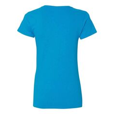 Женская футболка Gildan из плотного хлопка с v-образным вырезом Gildan, темно-синий