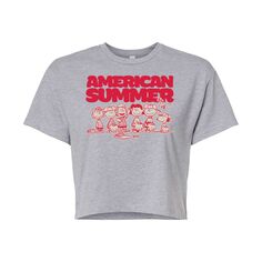 Летняя бейсбольная укороченная футболка с рисунком Peanuts для юниоров Licensed Character, серый