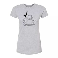 Облегающая футболка для сна с изображением покемонов Snorlax для юниоров Licensed Character, серый