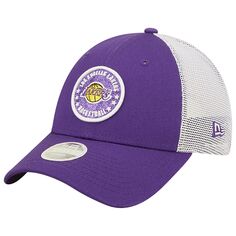 Женская бейсболка New Era фиолетового/белого цвета с блестящей нашивкой Los Angeles Lakers 9FORTY Snapback New Era