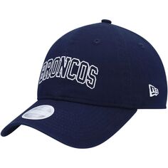 Женская темно-синяя регулируемая шляпа New Era Denver Broncos Collegiate 9TWENTY New Era
