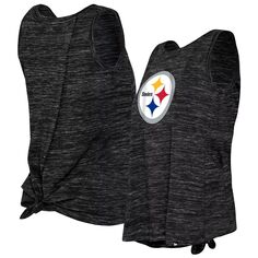 Женская черная майка New Era Pittsburgh Steelers Space Dye с завязками на спине New Era
