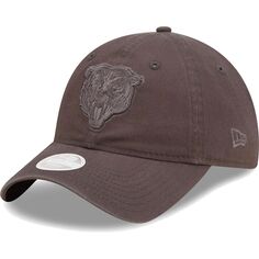 Женская регулируемая шляпа New Era графитового цвета Chicago Bears Core Classic 2.0 в тон 9TWENTY New Era