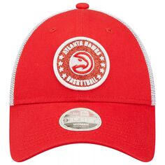 Женская красно-белая кепка New Era Atlanta Hawks с блестящей нашивкой 9FORTY Snapback New Era