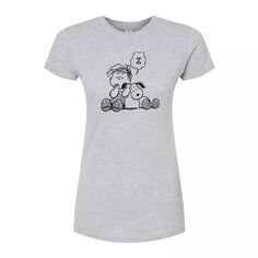 Облегающая футболка Juniors&apos; Peanuts Linus Snoopy Snooze Licensed Character, серый