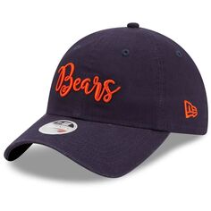 Женская регулируемая шапка New Era Navy Chicago Bears Script 9TWENTY New Era