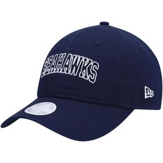 Женская темно-синяя регулируемая шляпа New Era Seattle Seahawks Collegiate 9TWENTY New Era