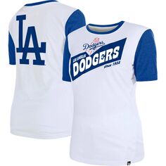 Женская белая футболка с цветными блоками New Era Los Angeles Dodgers New Era