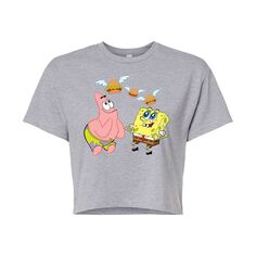 Детская футболка Nickelodeon SpongeBob SquarePants с рисунком летающего гамбургера Licensed Character, серый