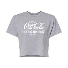 Укороченная футболка с рисунком Coca-Cola Real Thing для юниоров Licensed Character, серый