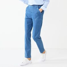 Женские классические джинсы без застежки Croft &amp; Barrow для миниатюрных женщин Croft &amp; Barrow