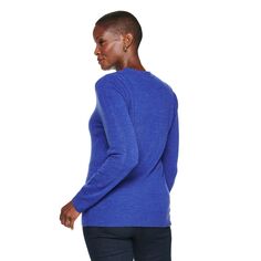 Женский сверхмягкий свитер с круглым вырезом Croft &amp; Barrow Croft &amp; Barrow, темно-синий