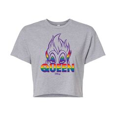 Укороченная футболка с рисунком Ursula Queen Disney&apos;s Villians Juniors Licensed Character, серый