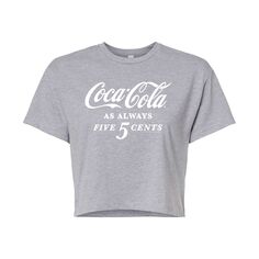 Укороченная футболка с рисунком Coca-Cola Five Cents для юниоров Licensed Character, серый
