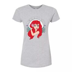 Шикарная приталенная футболка Disney&apos;s The Little Mermaid для юниоров Licensed Character, серый
