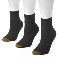 GOLDTOE 3 шт. Ультрамягкие носки с поворотными манжетами – женские GOLDTOE, черный