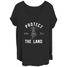 Детская футболка больших размеров Yellowstone Protect The Land с рисунком Licensed Character