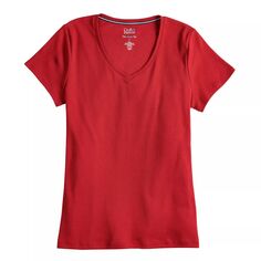Женская футболка Croft &amp; Barrow Essential с V-образным вырезом Croft &amp; Barrow, белый