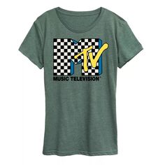 Женская футболка с клетчатым логотипом MTV и графическим рисунком Licensed Character