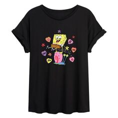 Детская футболка с ярким струящимся рисунком «Губка Боб Квадратные Штаны» Nickelodeon