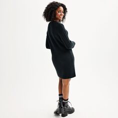 Платье-свитер юниорской вязки SO с высоким воротником и воротником-стойкой SO