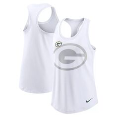 Женская майка Nike White Green Bay Packers Tri-Blend с овальным вырезом и гоночной спиной Nike