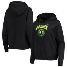 Женский флисовый пуловер с капюшоном Nike Black Oregon Ducks Varsity Tri-Blend реглан Nike