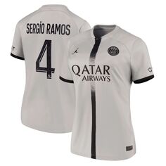 Женская футболка Nike Sergio Ramos Black Paris Saint-Germain 2022/23 Away Breathe Stadium Replica Player Nike