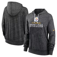 Женский черный винтажный пуловер с капюшоном для тренажерного зала Nike Pittsburgh Steelers больших размеров Nike