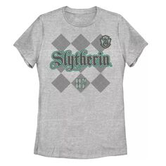 Клетчатая футболка с бриллиантами для юниоров Harry Potter Slytherin Licensed Character